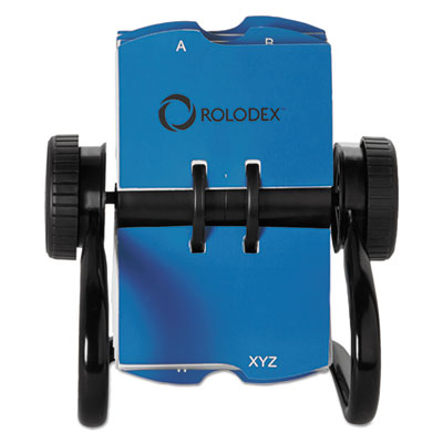 Rolodex™ Open Rotary Business Card File with 24 Guides, Holds 400 2.63 x 4 Cards, 6.5 x 5.61 x 5.08, Metal, Black Flipcost Flipcost