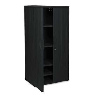 Rough n Ready Storage cabinet four shelf black, Four-Shelf, 36w x 22d x 72h, Black Flipcost Flipcost