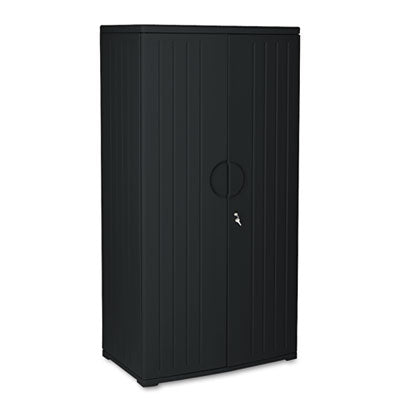 Rough n Ready Storage cabinet four shelf black, Four-Shelf, 36w x 22d x 72h, Black Flipcost Flipcost