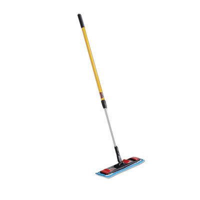 Rubbermaid® Commercial Adaptable Flat Mop Kit, 19.5 x 5.5 Blue Microfiber Head, 48" to 72" Yellow Aluminum Handle Flipcost Flipcost