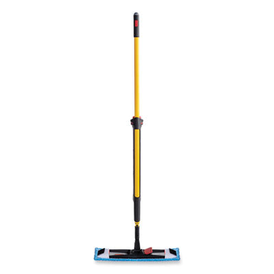 Rubbermaid® Commercial Adaptable Flat Mop Kit, 19.5 x 5.5 Blue Microfiber Head, 48" to 72" Yellow Aluminum Handle Flipcost Flipcost