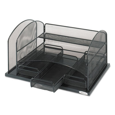 Safco® Onyx Organizer with 3 Drawers, 6 Compartments, Steel, 16 x 11.5 x 8.25, Black Flipcost Flipcost