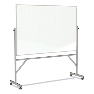 Reversible Magnetic Porcelain Whiteboard w/Satin Aluminum Frame, 101.25 x 78.25, White Surface Flipcost Flipcost