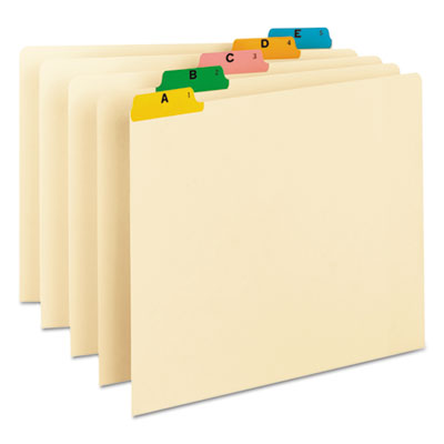 Smead™ Alphabetic Top Tab Indexed File Guide Set, 1/5-Cut Top Tab, A to Z, 8.5 x 11, Manila, 25/Set Flipcost Flipcost