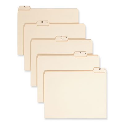 Smead™ Indexed File Folder Sets, 1/5-Cut Prelabeled Tabs: A to Z, Letter Size, 0.75" Expansion, Manila, 25/Set Flipcost Flipcost