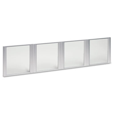 Glass Door Set With Silver Frame For 72" Wide Hutch, 17w x 16h, Clear, 4 Doors/Set Flipcost Flipcost