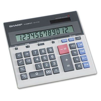 Sharp® QS-2130 Compact Desktop Calculator, 12-Digit LCD Flipcost Flipcost