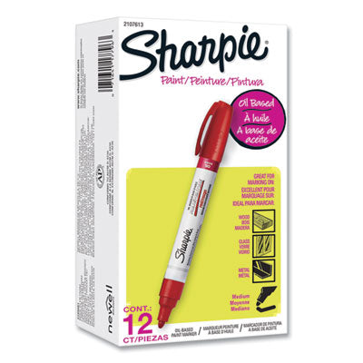 Sharpie® Permanent Paint Marker, Medium Bullet Tip, Red, Dozen Flipcost Flipcost