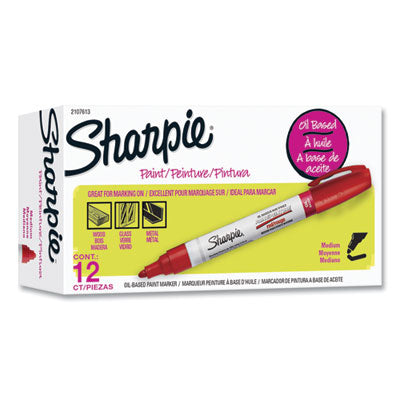 Sharpie® Permanent Paint Marker, Medium Bullet Tip, Red, Dozen Flipcost Flipcost