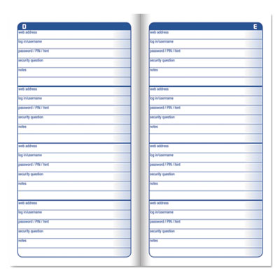 Password Journal One-Part (No Copies), 3 x 1.5, 4 Forms/Sheet, 192 Forms Total Flipcost Flipcost