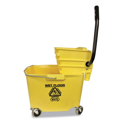 Side-Press Squeeze Wringer Plastic Bucket Combo, 12 to 32 oz, Yellow Flipcost Flipcost