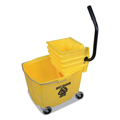 Side-Press Squeeze Wringer Plastic Bucket Combo, 12 to 32 oz, Yellow Flipcost Flipcost