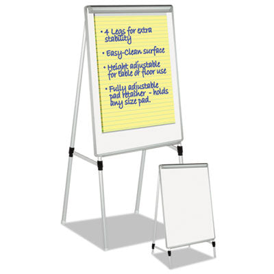 Silver Easy Clean Dry Erase Easel Quad-Pod Presentation Easel, 45" to 79" High, Silver Flipcost Flipcost