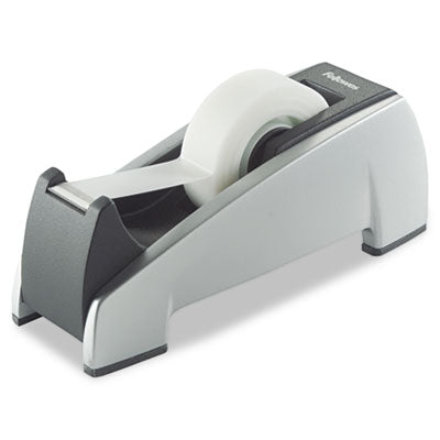 Fellowes® Office Suites Desktop Tape Dispenser, Heavy Base, 1" Core, Plastic, Black/Silver Flipcost Flipcost