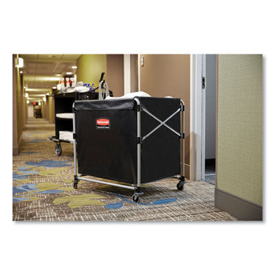 One-Compartment Collapsible X-Cart, Synthetic Fabric, 9.96 cu ft Bin, 24.1" x 35.7" x 34", Black/Silver Flipcost Flipcost