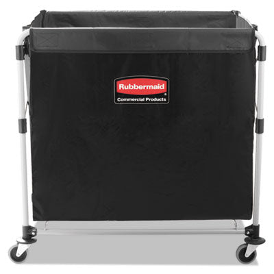 One-Compartment Collapsible X-Cart, Synthetic Fabric, 9.96 cu ft Bin, 24.1" x 35.7" x 34", Black/Silver Flipcost Flipcost