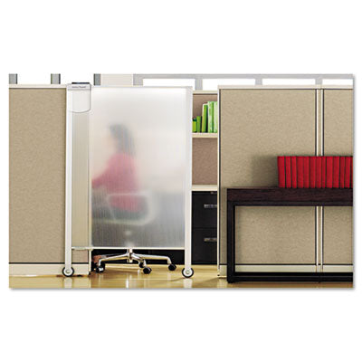 Premium Workstation Privacy Screen, 38w x 64d, Translucent Clear/Silver Flipcost Flipcost