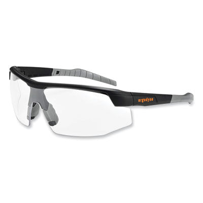 Skullerz Skoll Safety Glasses, Matte Black Nylon Impact Frame, Clear Polycarbonate Lens Flipcost Flipcost