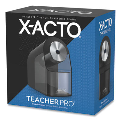 X-ACTO® Model 1675 TeacherPro Classroom Electric Pencil Sharpener, AC-Powered, 4 x 7.5 x 8, Black/Silver/Smoke Flipcost Flipcost