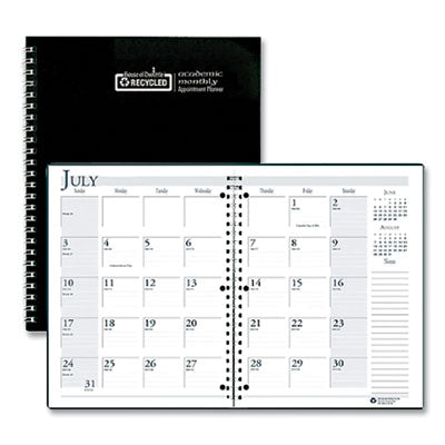 Spiralbound Academic Monthly Planner, 11 x 8.5, Black Cover, 14-Month (July to Aug): 2023 to 2024 Flipcost Flipcost