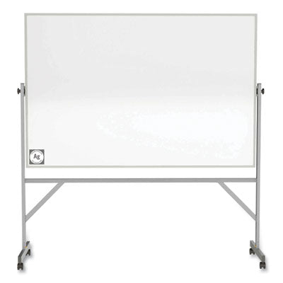 Reversible Magnetic Hygienic Porcelain Whiteboard, Satin Aluminum Frame/Stand, 96 x 48, White Surface Flipcost Flipcost