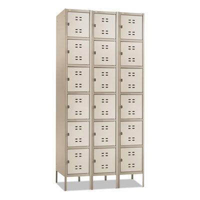 Steel Three-Column Locker, 36w x 18d x 78h, Two-Tone Tan Flipcost Flipcost