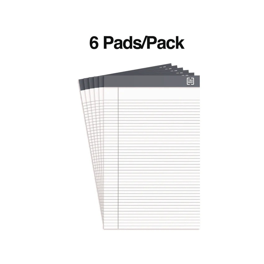 TRU RED™ Notepads, Narrow Rule, 50 White 5 x 8 Sheets, 6/Pack