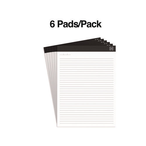 TRU RED™ Notepads, Narrow Rule, 50 White 8.5 x 11.75 Sheets, 6/Pack