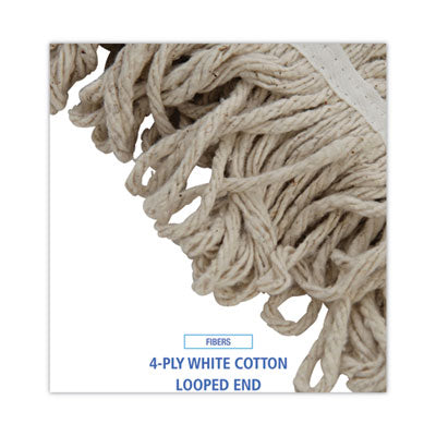 Premium Cotton Mop Head/Tailband, Premium Standard Head, Cotton, 32-Oz., White Flipcost Flipcost