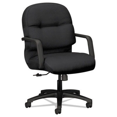 Pillow-Soft 2090 Series Managerial Mid-Back Swivel/Tilt Chair, Supports Up to 300 lb, 17" to 21" Seat Height, Black Flipcost Flipcost