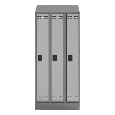 Triple Continuous Metal Locker Base Addition, 35w x 16d x 5.75h, Gray Flipcost Flipcost