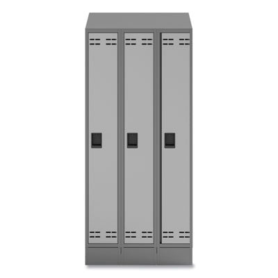 Triple Sloped Metal Locker Hood Addition, 36w x 18d x 6h, Gray Flipcost Flipcost