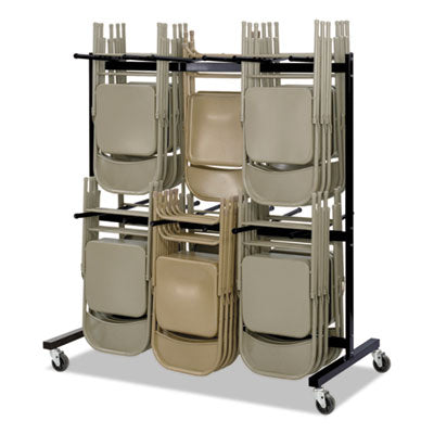 Two-Tier Chair Cart Metal Black Two-Sided 12-Section Hang-Hook Format, Metal, 64.5" x 33.5" x 70.25", Black Flipcost Flipcost