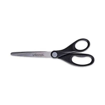 UNIVERSAL OFFICE PRODUCTS Stainless Steel Office Scissors, Pointed Tip, 7" Long, 3" Cut Length, Black Straight Handle Flipcost Flipcost