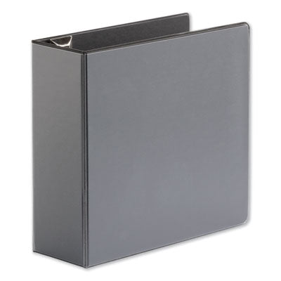 Universal® Deluxe Easy-to-Open D-Ring View Binder, 3 Rings, 4" Capacity, 11 x 8.5, Black Flipcost Flipcost