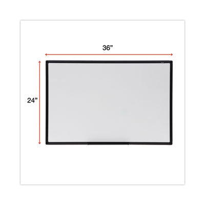 Universal® Design Series Deluxe Dry Erase Board, 36 x 24, White Surface, Black Anodized Aluminum Frame Flipcost Flipcost