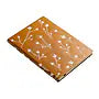 Denik Denik Vegan-Leather Layflat Flexible Cover Journal, Samantha Branches/Leaves, College Rule, Orange/Cream Cover, (72) 8 x 5.5 Sheets