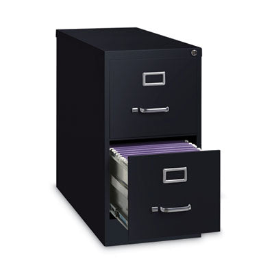 Vertical File Cabinet Black, 2 Letter-Size File Drawers, 15 x 26.5 x 28.37 Flipcost Flipcost