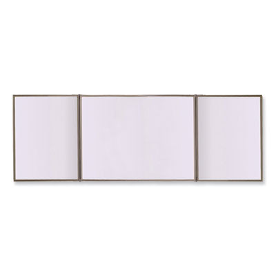 VisuALL PC Versatile Whiteboard Cabinet, Beige Fabric Bulletin Board Exterior Doors, 36x24, Aluminum Frame Flipcost Flipcost