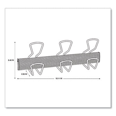 Wall-Mount Coat Hooks, 18.11 x 2.95 x 6.45, Metal, Silver, 22 lb Capacity Flipcost Flipcost