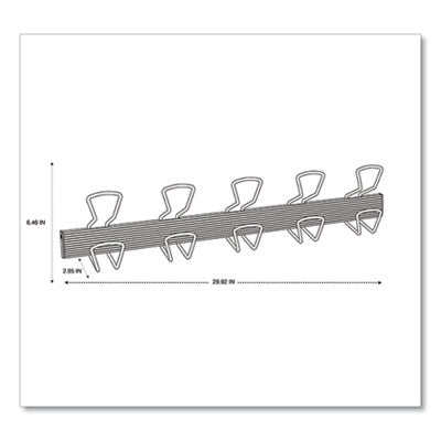 Wall-Mount Coat Hooks, 29.92 x 2.95 x 6.45, Metal, Silver, 22 lb Capacity Flipcost Flipcost