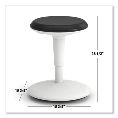 Revel Adjustable Height Fidget Stool, Backless, Up to 250lb, 13.75" to 18.5" Seat Ht,Black Seat/White Base Flipcost Flipcost