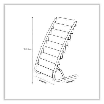 Literature Floor Display Rack, 22.8 x 19.69 x 36.61, White/Woodgrain Flipcost Flipcost