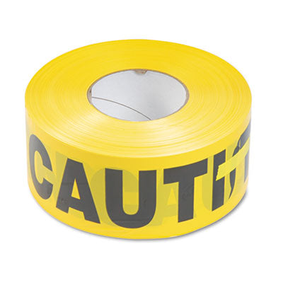 Tatco Caution Barricade Safety Tape, 3" x 1,000 ft, Black/Yellow Flipcost Flipcost