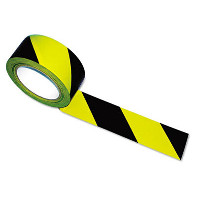 Tatco Hazard Marking Aisle Tape, 2" x 108 ft, Black/Yellow Flipcost Flipcost