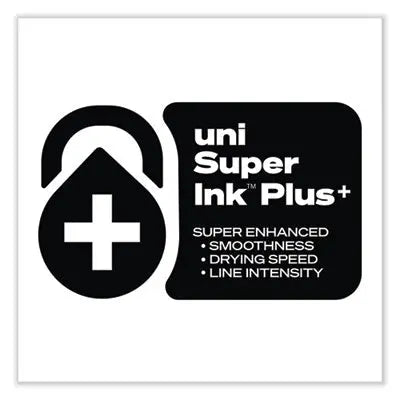 uniball® 207 Plus+ Gel Pen, Retractable, Medium 0.7 mm, Black Ink, Black Barrel, Dozen Flipcost Flipcost