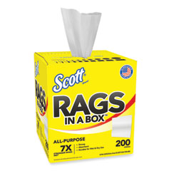 Scott® Rags in a Box, POP-UP Box, 12 x 9, White, 200/Box, 8 Boxes/Carton - Flipcost